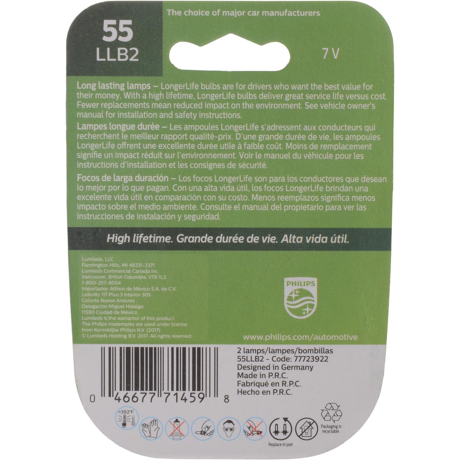 Philips 55LLB2 - Multi Purpose Light Bulb Philips 55LLB2 Ash Tray Light Bulb product image 6 of 10