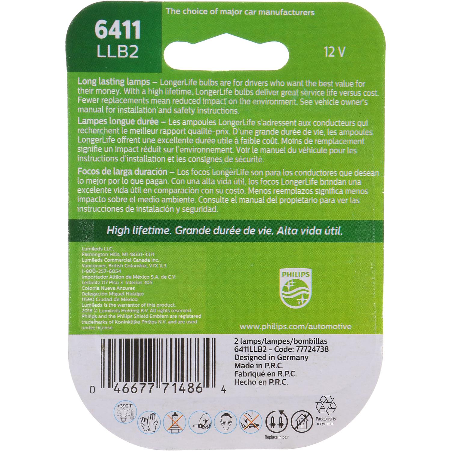 Philips 6411LLB2 Center High Mount Stop Light Bulb product image 6 of 10