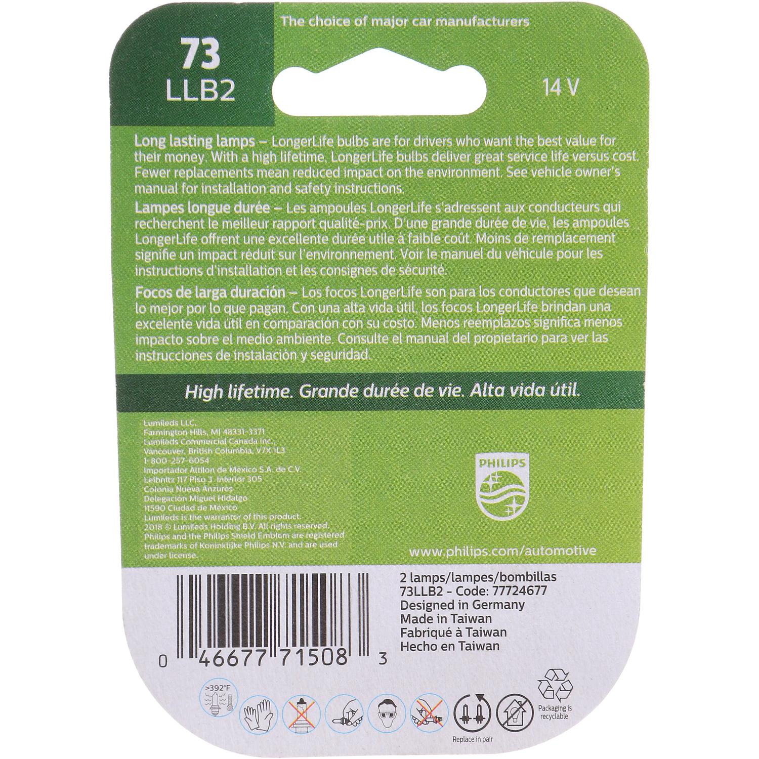 Philips 73LLB2 - Multi Purpose Light Bulb Philips 73LLB2 Ash Tray Light Bulb product image 6 of 10