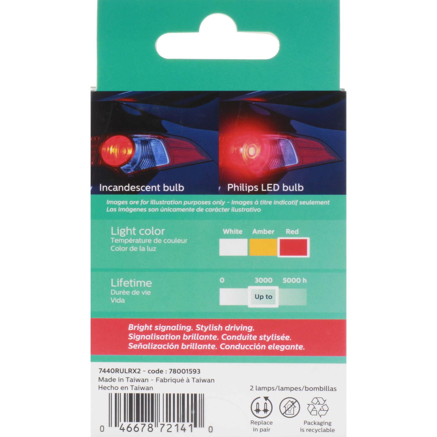Philips 7440RLED - Multi Purpose Light Bulb Philips 7440RLED Brake Light Bulb product image 7 of 11