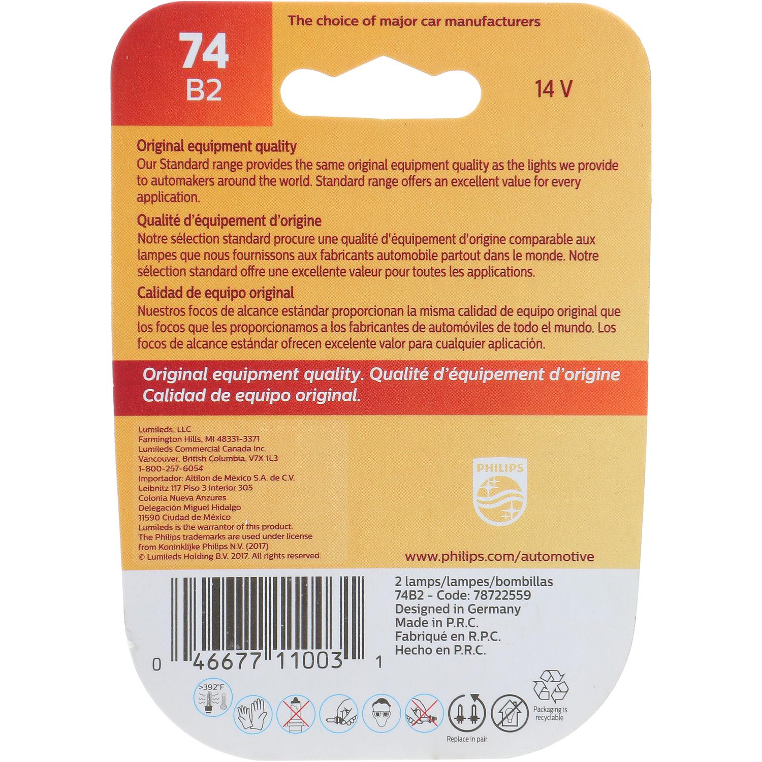 Philips 74B2 - Multi Purpose Light Bulb Philips 74B2 Ash Tray Light Bulb product image 6 of 10