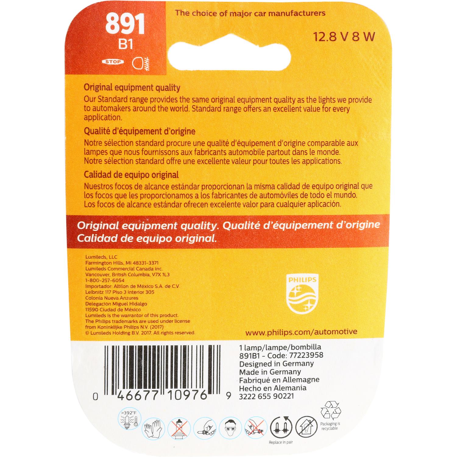 Philips 891B1 - Center High Mount Stop Light Bulb Philips 891B1 Center High Mount Stop Light Bulb product image 6 of 10
