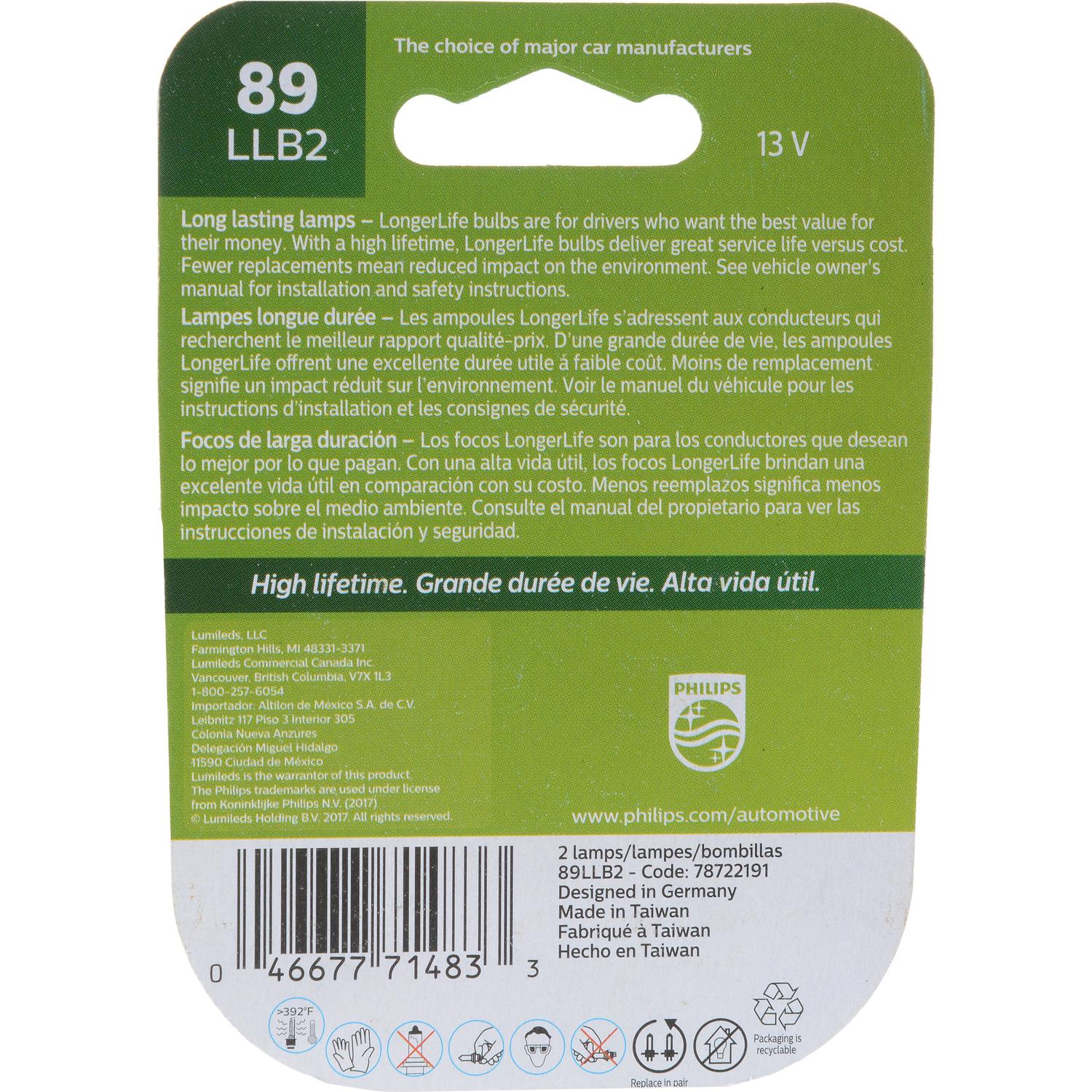 Philips 89LLB2 - Multi Purpose Light Bulb Philips 89LLB2 Courtesy Light Bulb product image 6 of 10