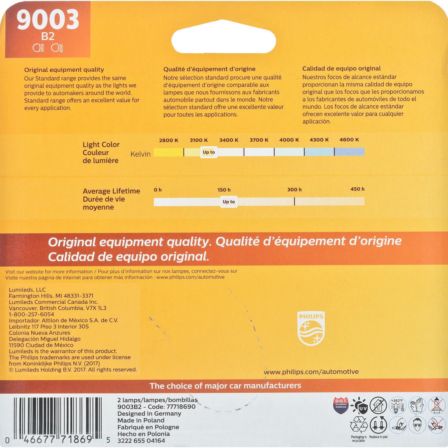 Philips 9003B2 - Turn Signal Light Bulb Philips 9003B2 Daytime Running Light Bulb product image 5 of 8
