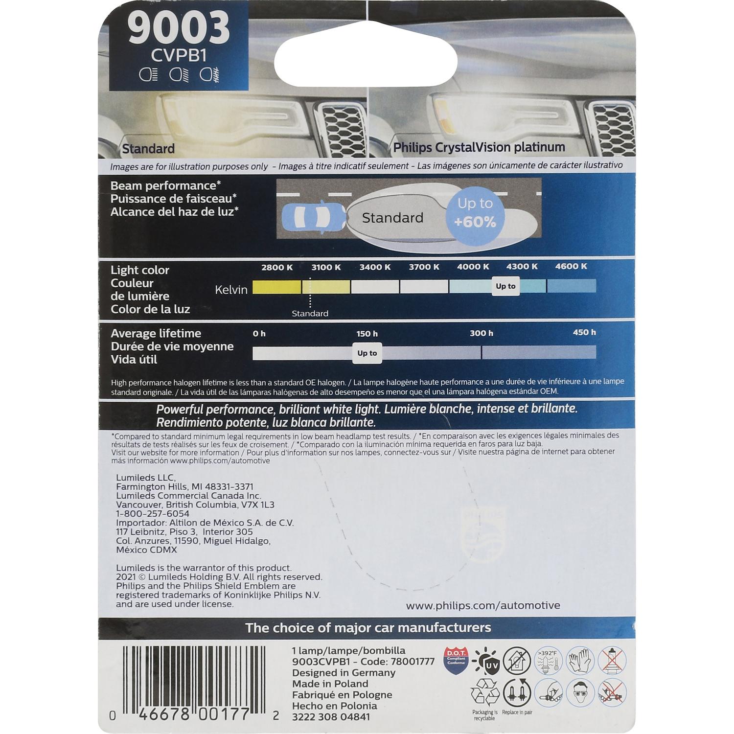 Philips 9003CVPB1 - Turn Signal Light Bulb Philips 9003CVPB1 Daytime Running Light Bulb product image 1 of 12