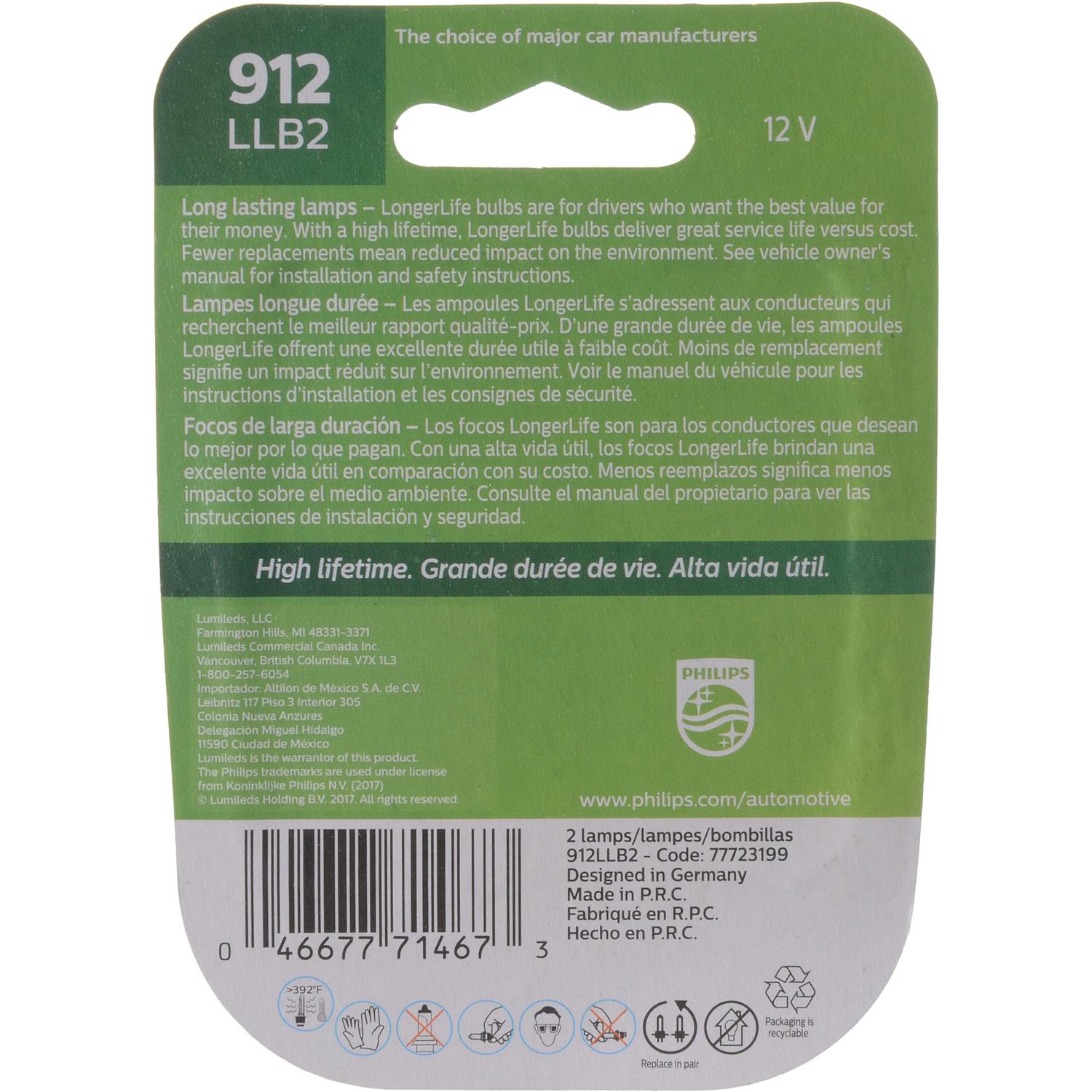 Philips 912LLB2 - Center High Mount Stop Light Bulb Philips 912LLB2 Back Up Light Bulb product image 6 of 10