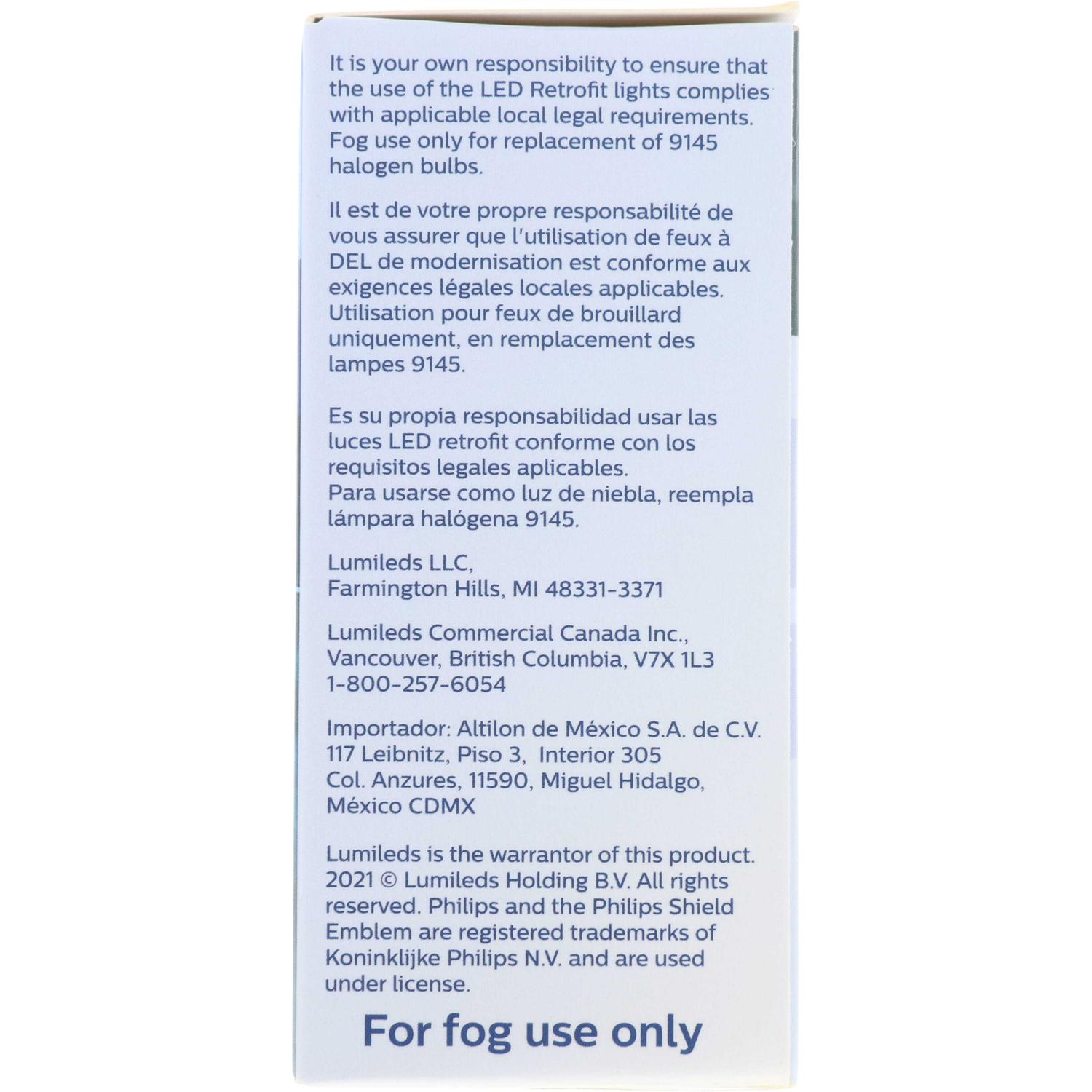 Philips 9145UEFLED - Fog Light Bulb Philips 9145UEFLED Fog Light Bulb product image 6 of 11