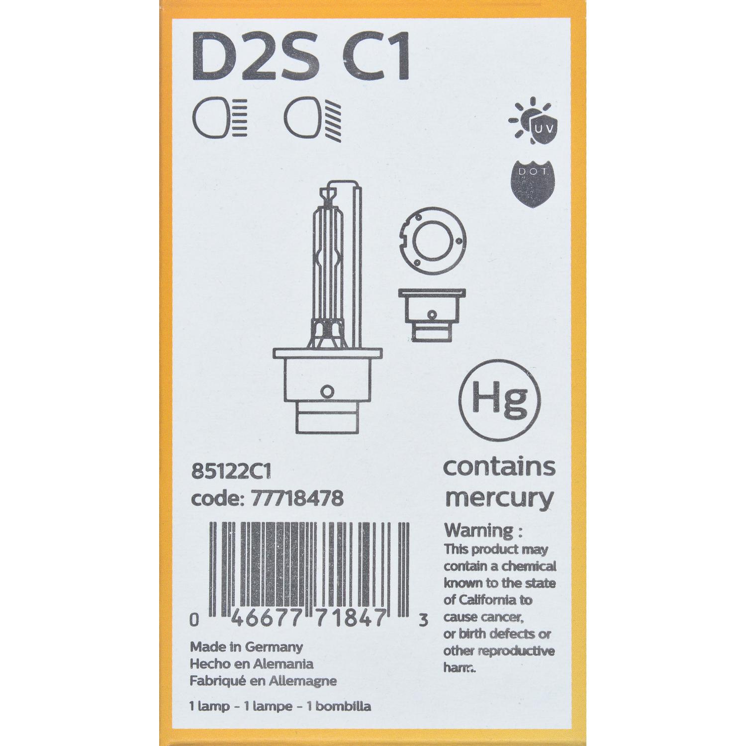 Philips D2SC1 - Headlight Bulb Philips D2SC1 Headlight Bulb product image 9 of 18