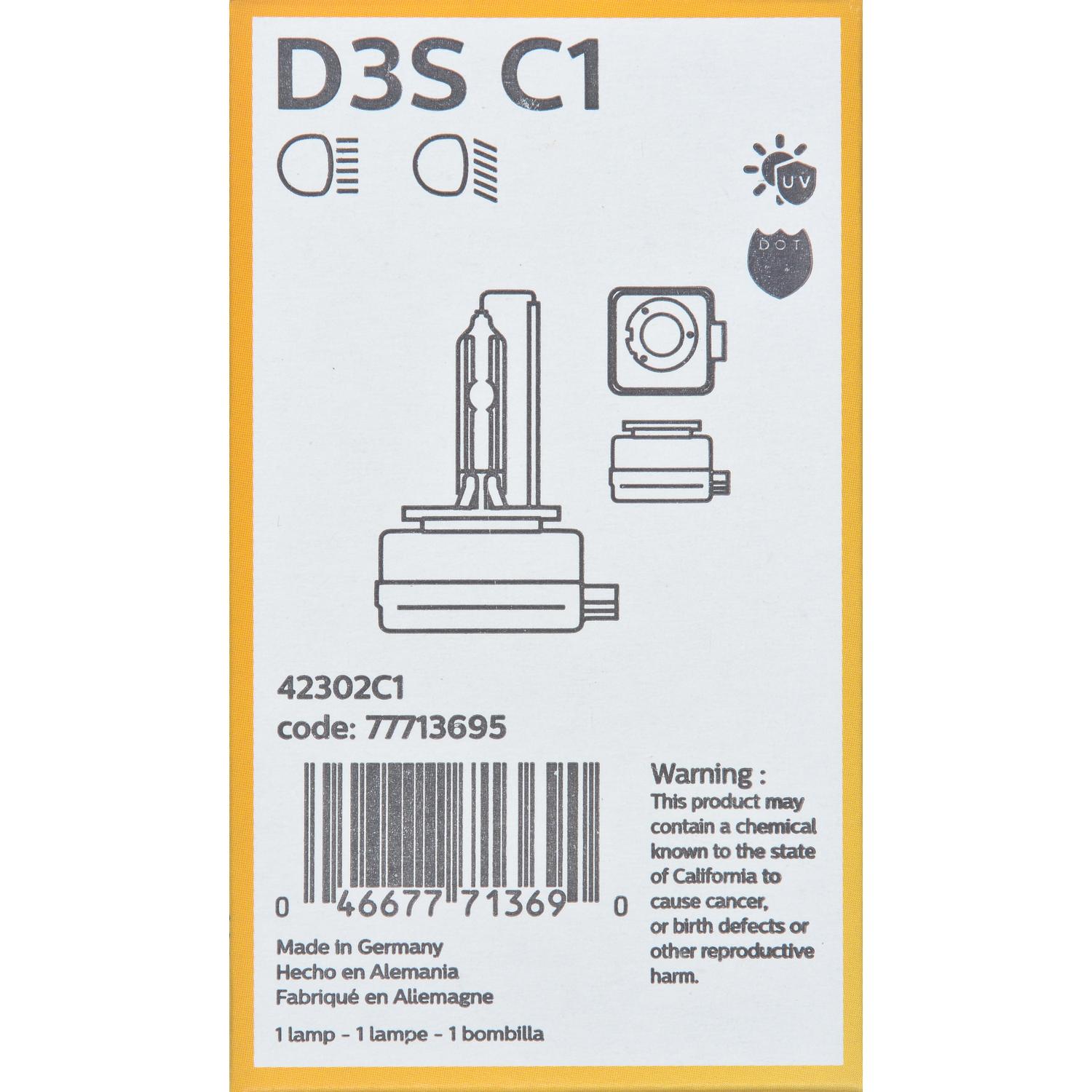 Philips D3SC1 - Headlight Bulb Philips D3SC1 Headlight Bulb product image 5 of 9