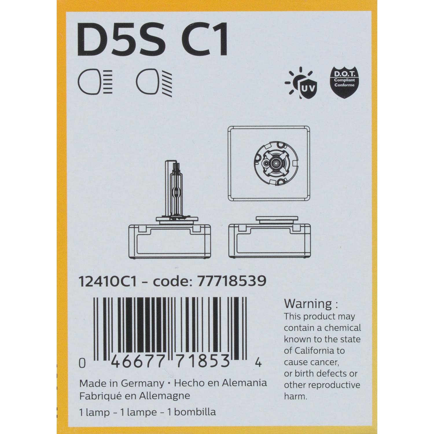 Philips D5SC1 - Headlight Bulb Philips D5SC1 Headlight Bulb product image 5 of 9