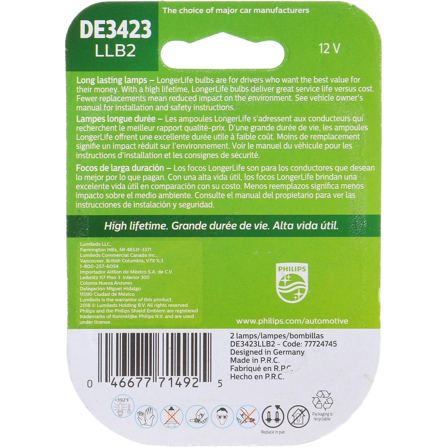 Philips DE3423LLB2 - Trunk Light Bulb Philips DE3423LLB2 Ash Tray Light Bulb product image 6 of 10