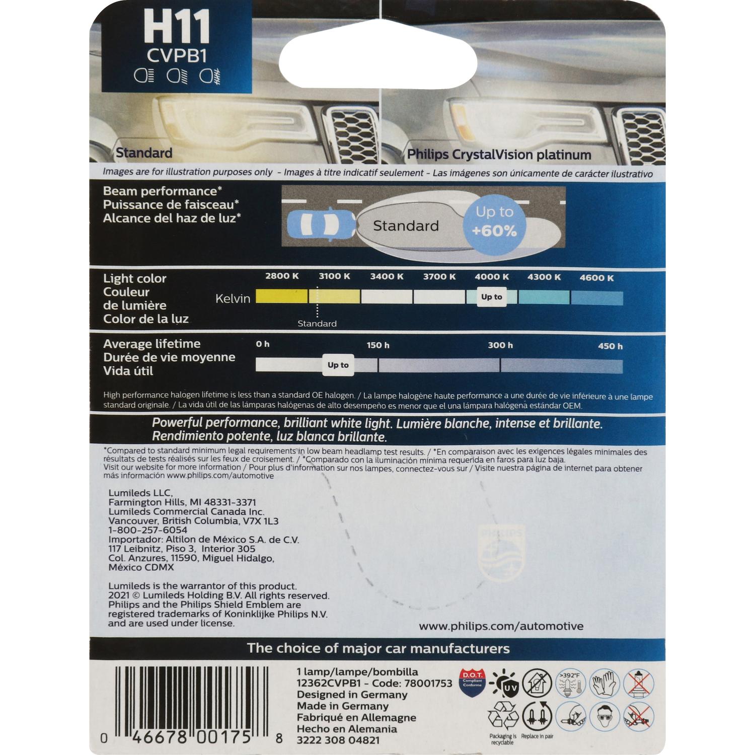 Philips H11CVPB1 - Trunk Light Bulb Philips H11CVPB1 Cornering Light Bulb product image 1 of 12