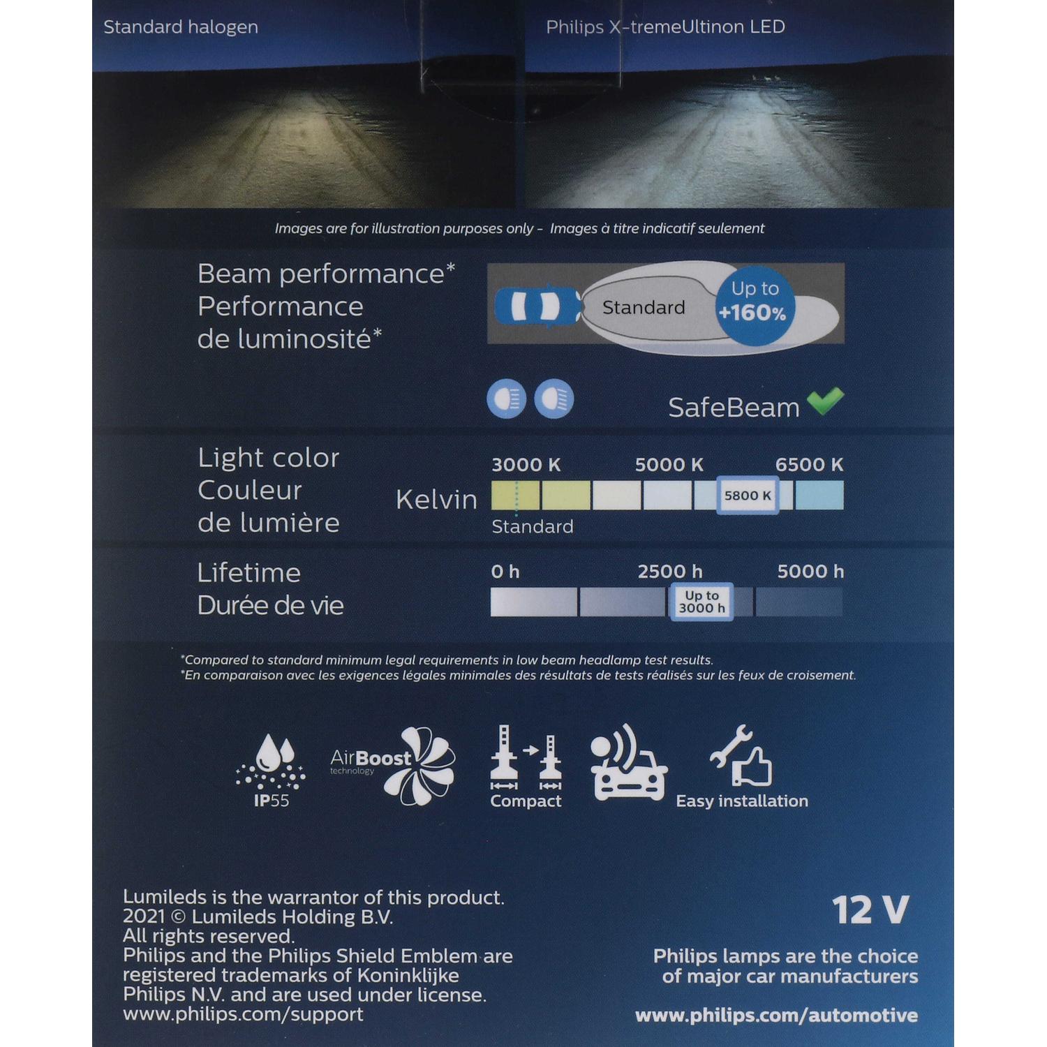Philips H11XULED - Trunk Light Bulb Philips H11XULED Cornering Light Bulb product image 41 of 60