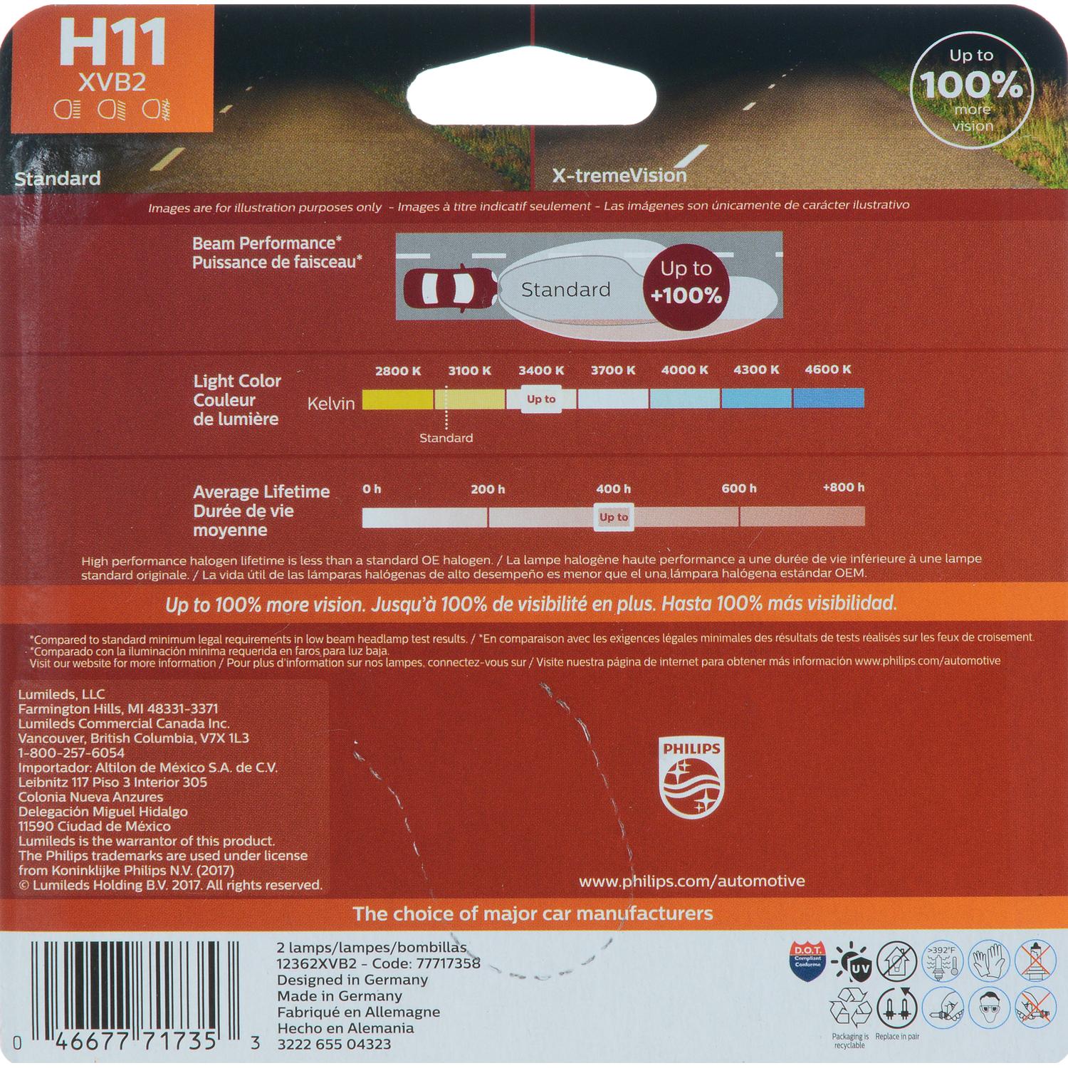 Philips H11XVB2 - Trunk Light Bulb Philips H11XVB2 Cornering Light Bulb product image 22 of 35