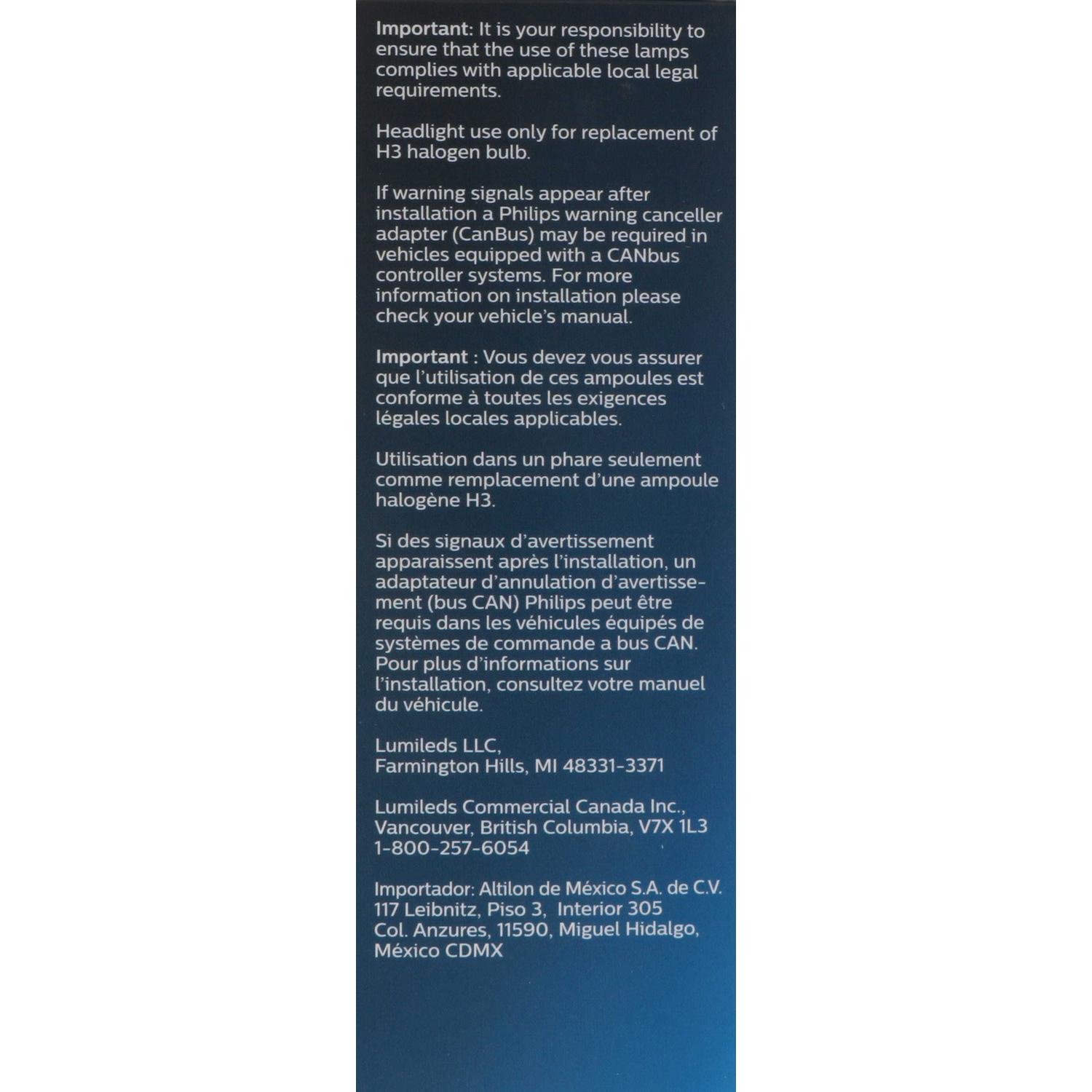 Philips H3XULED - Daytime Running Light Bulb Philips H3XULED Cornering Light Bulb product image 11 of 11