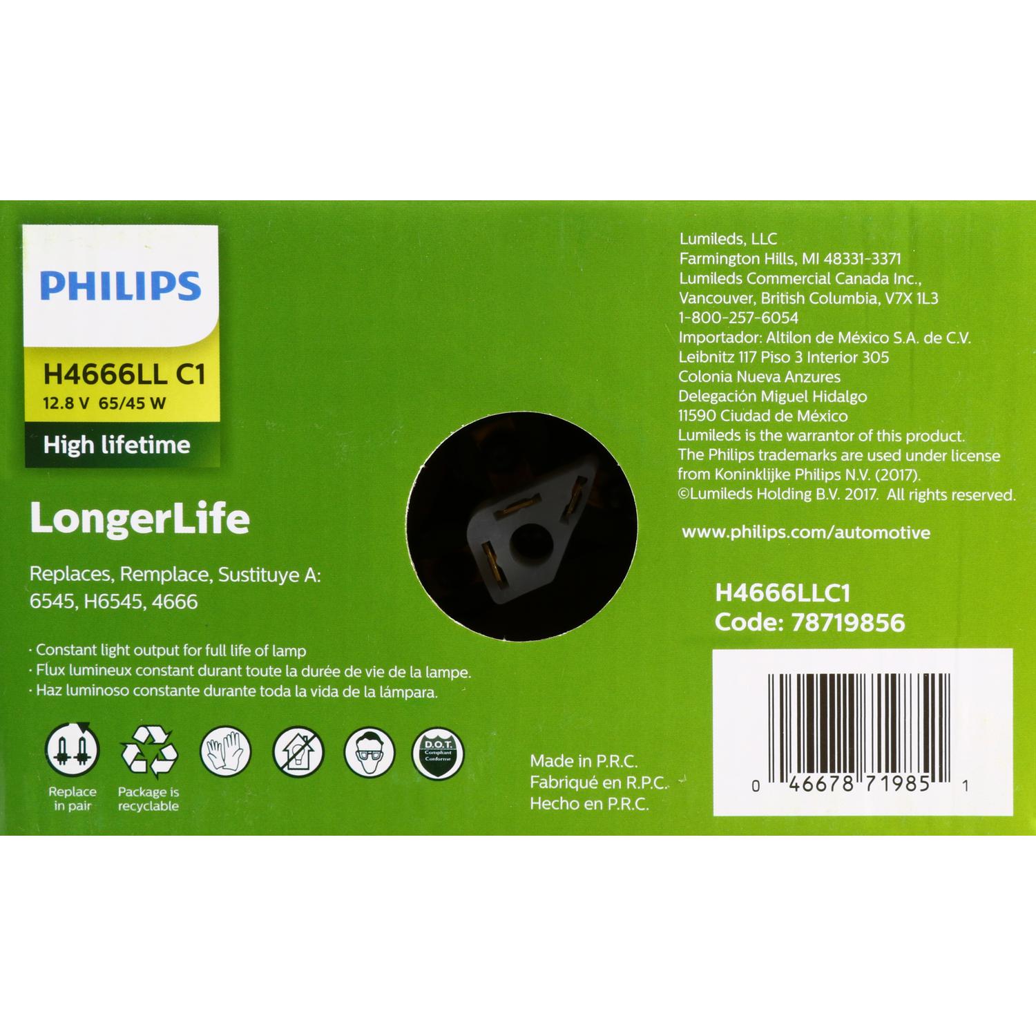 Philips H4666LLC1 Headlight Bulb product image 6 of 10