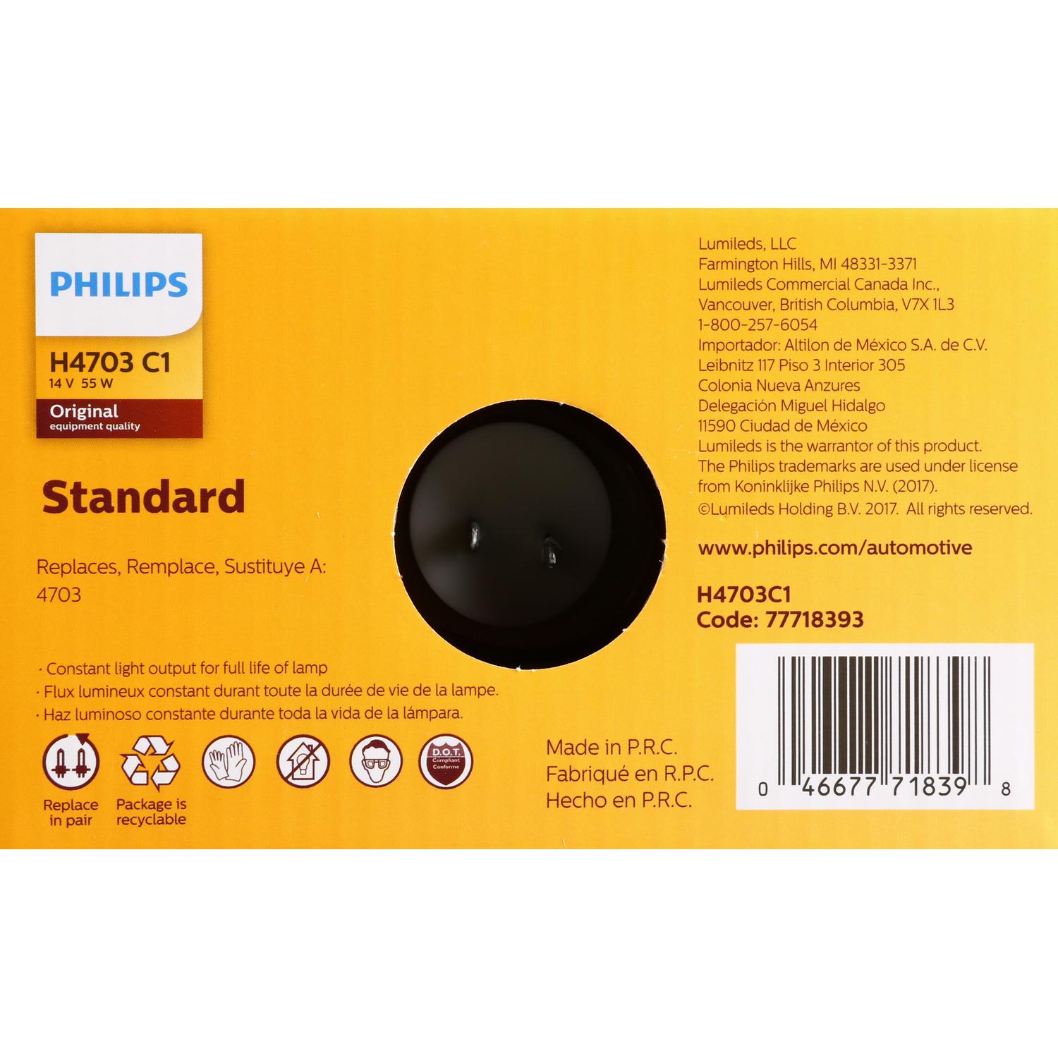 Philips H4703C1 Headlight Bulb product image 6 of 10