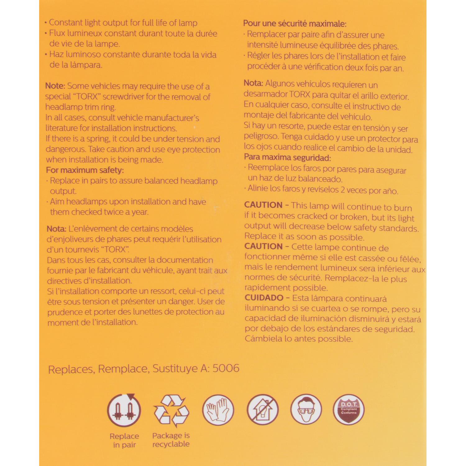 Philips H5006C1 - Headlight Bulb Philips H5006C1 Headlight Bulb product image 6 of 10