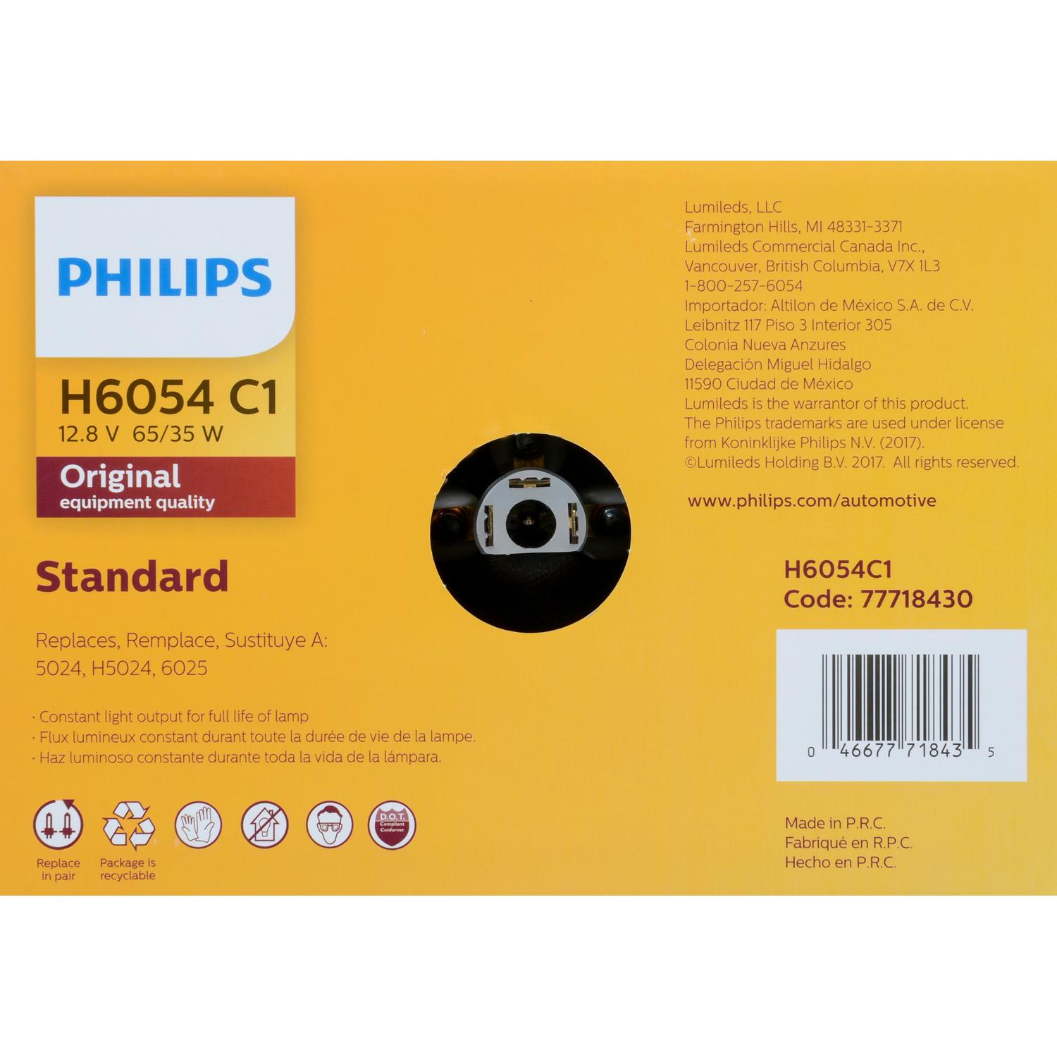 Philips H6054C1 - Headlight Bulb Philips H6054C1 Headlight Bulb product image 6 of 10
