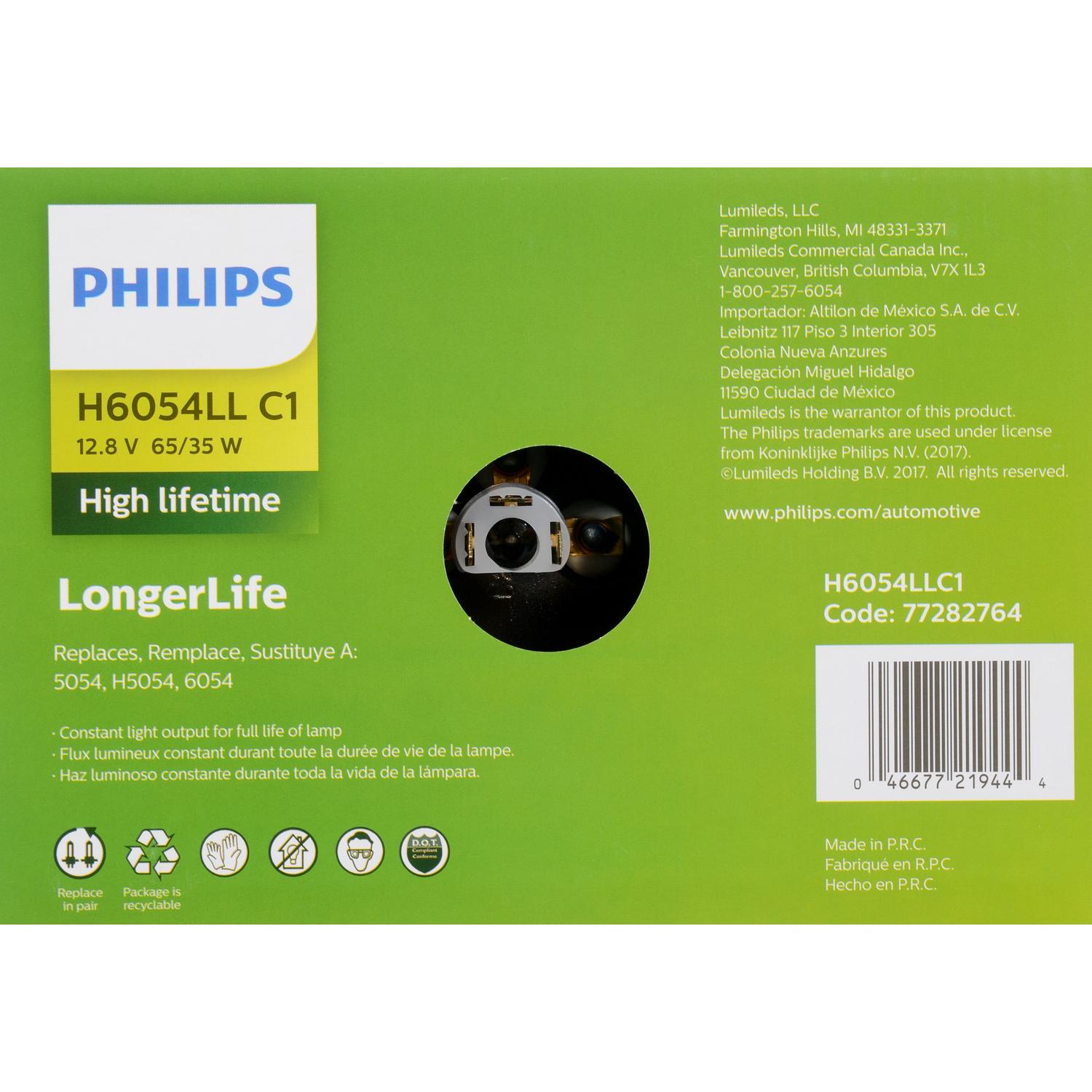 Philips H6054LLC1 - Headlight Bulb Philips H6054LLC1 Headlight Bulb product image 6 of 10