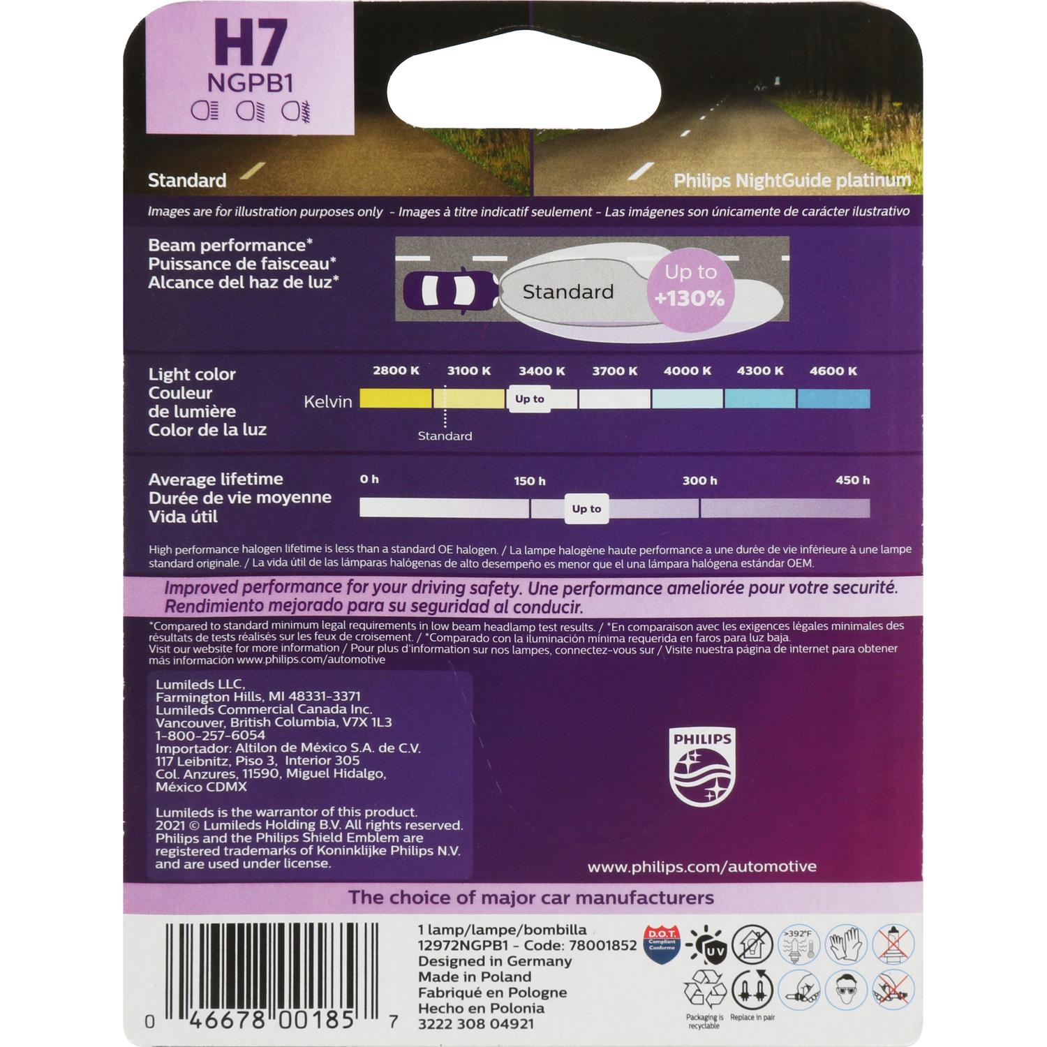 Philips H7NGPB1 Cornering Light Bulb product image 2 of 21