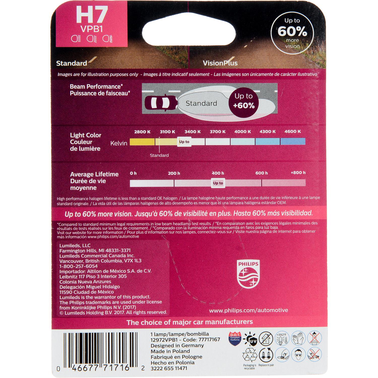 Philips H7VPB1 Cornering Light Bulb product image 14 of 24