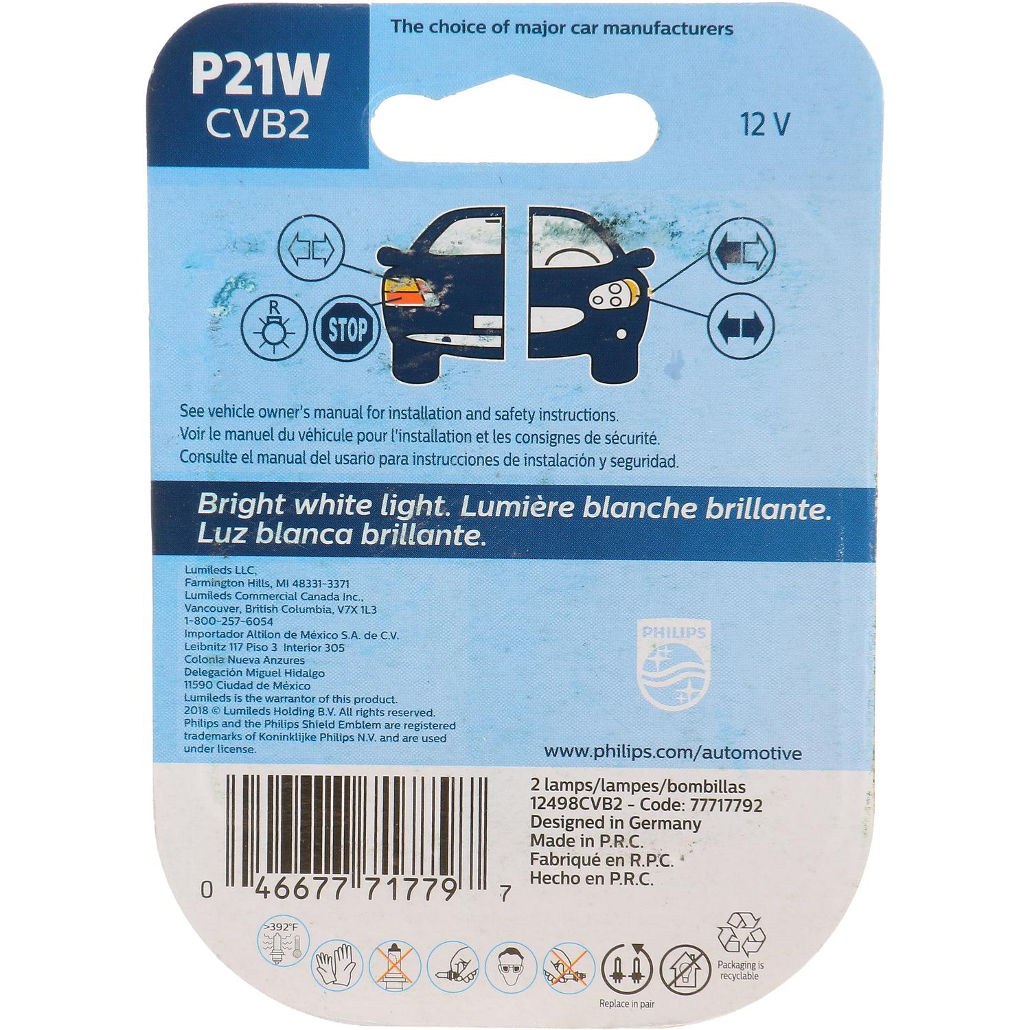 Philips P21WCVB2 - Center High Mount Stop Light Bulb Philips P21WCVB2 Back Up Light Bulb product image 19 of 33