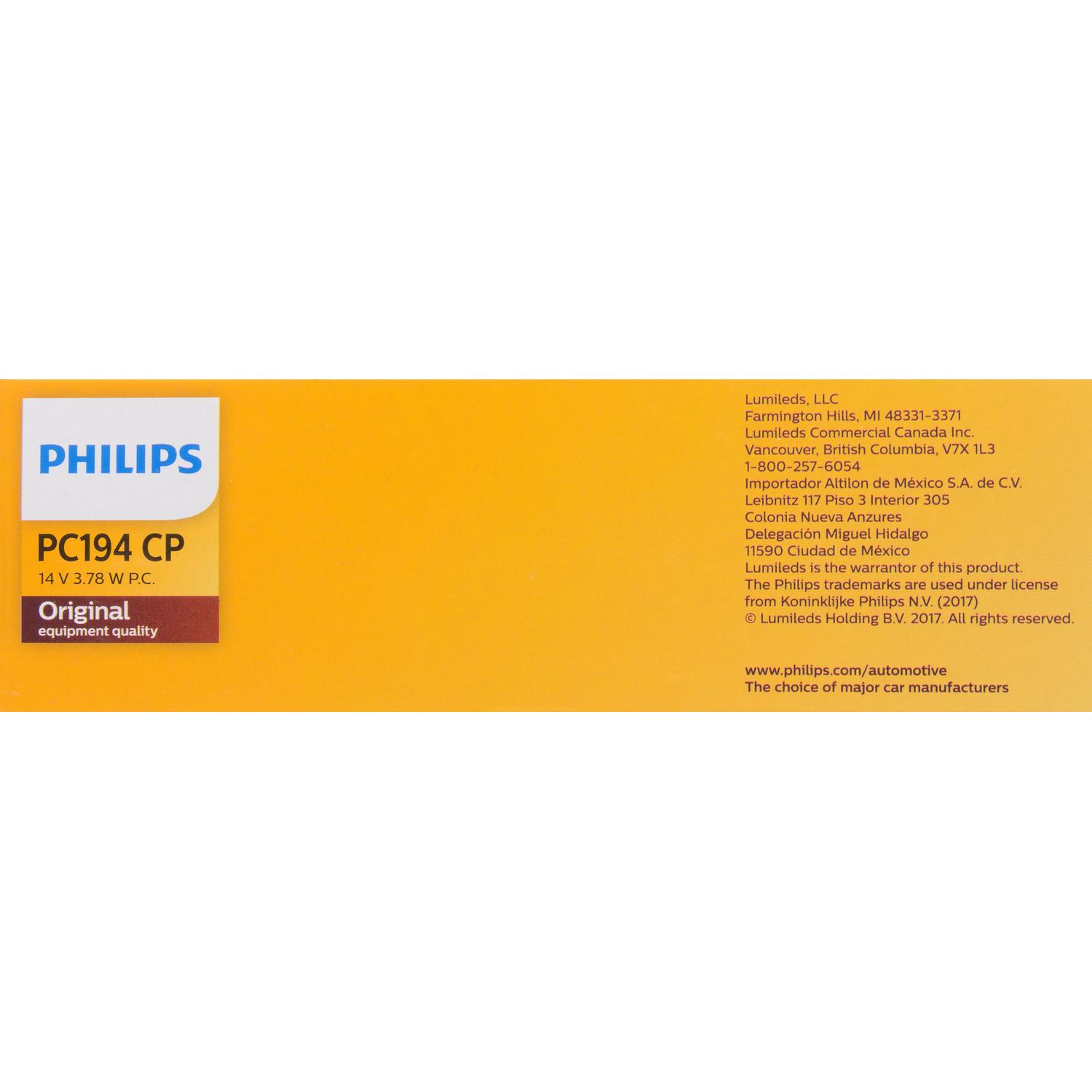 Philips PC194CP - Instrument Panel Light Bulb Philips PC194CP Auto Trans Indicator Light Bulb product image 6 of 10