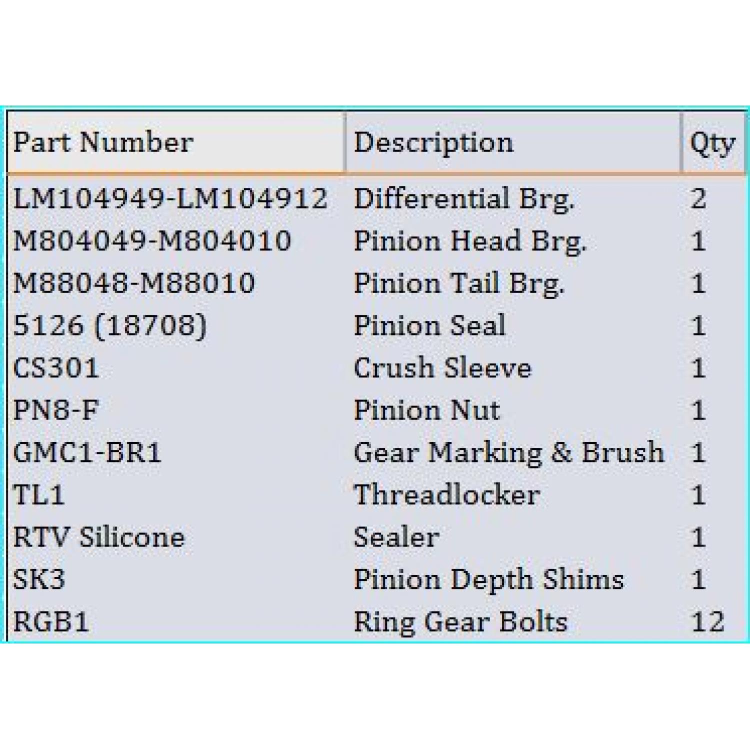 Timken DRK301MK - Axle Differential Bearing and Seal Kit Timken DRK301MK Axle Differential Bearing and Seal Kit product image 7 of 8