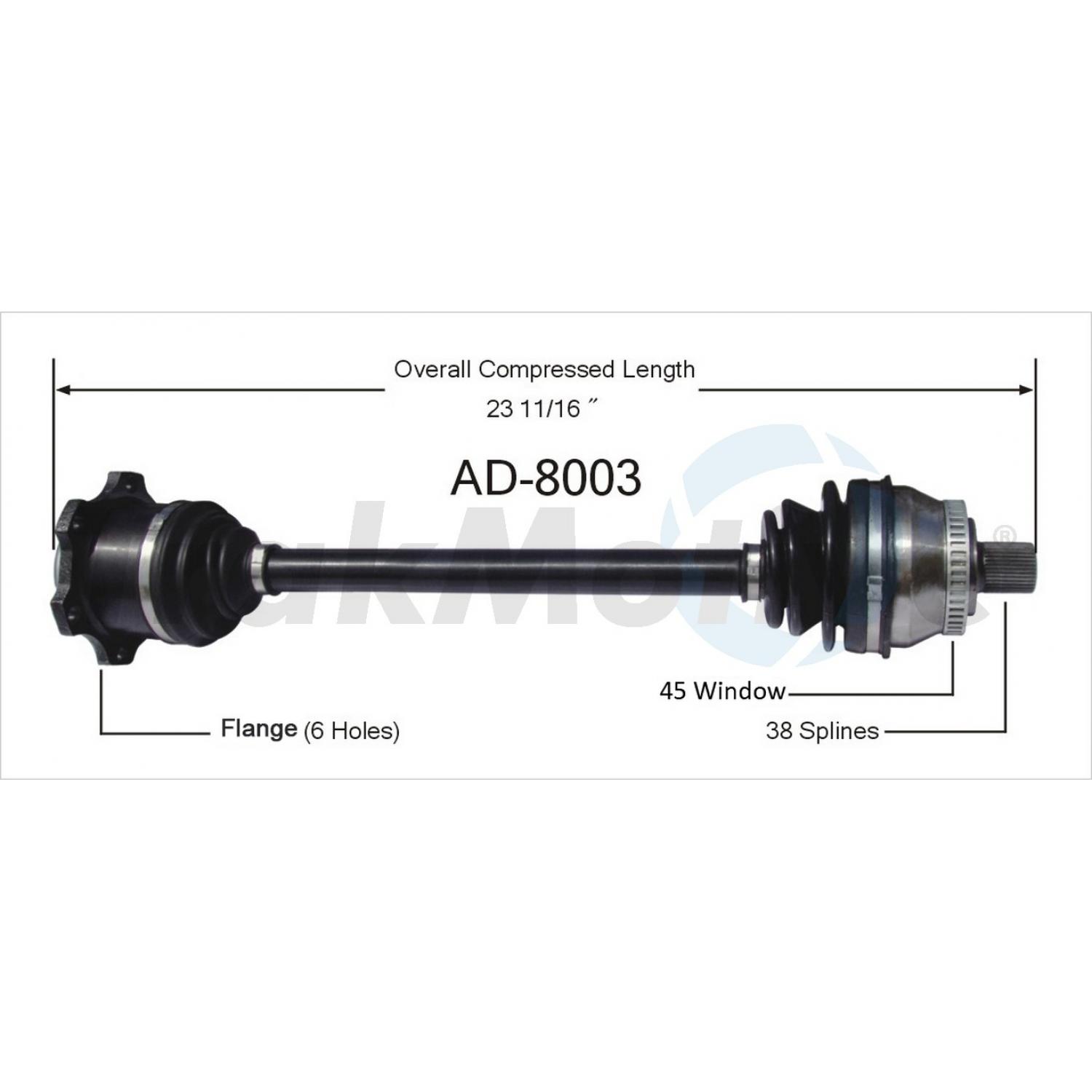 TrakMotive AD8003 - CV Axle Shaft TrakMotive AD8003 CV Axle Shaft product image 1 of 3