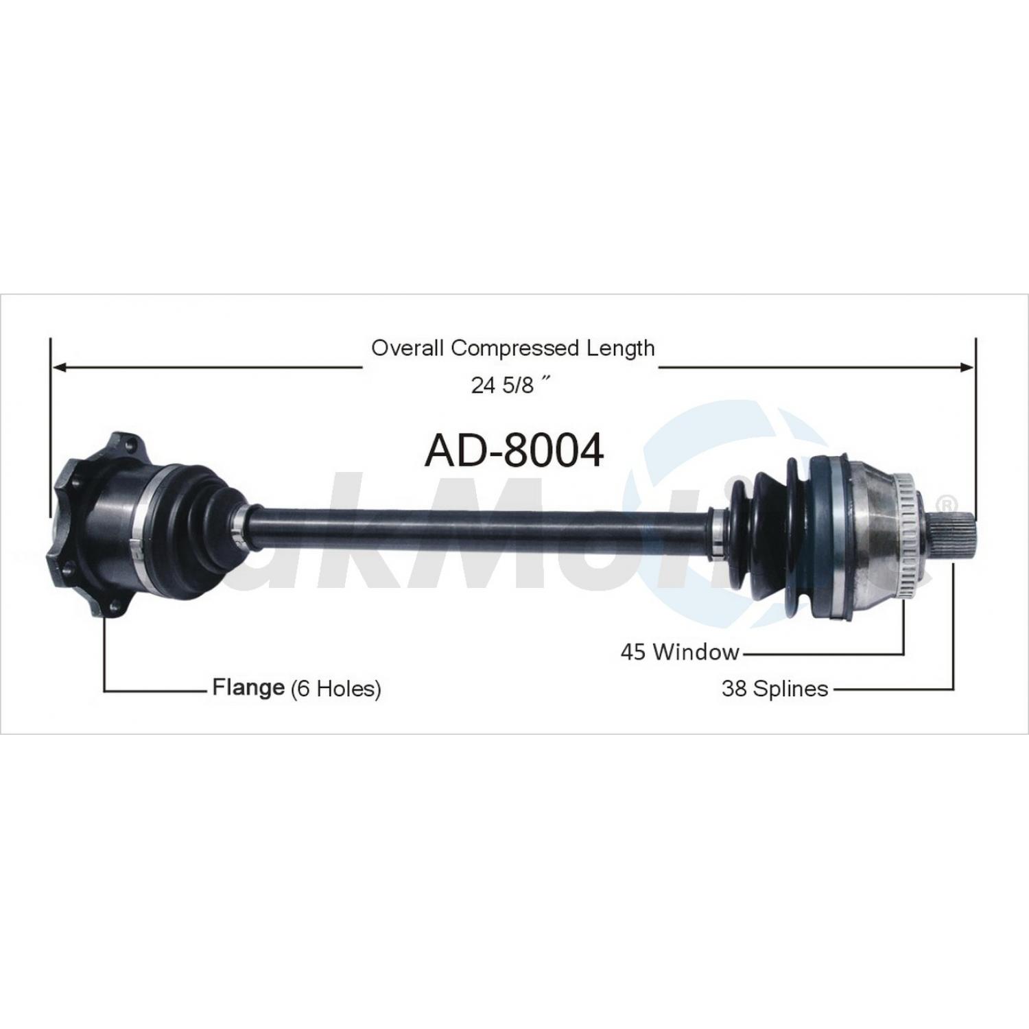 TrakMotive AD8004 CV Axle Shaft product image 1 of 3