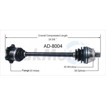 2005 Volkswagen Passat CV Axle Shaft Front Right TrakMotive AD8004 image 1 of 3