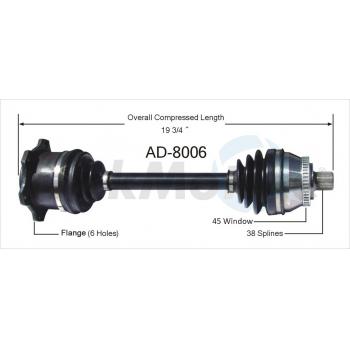 2005 Volkswagen Passat CV Axle Shaft Front Right TrakMotive AD8006 image 1 of 3