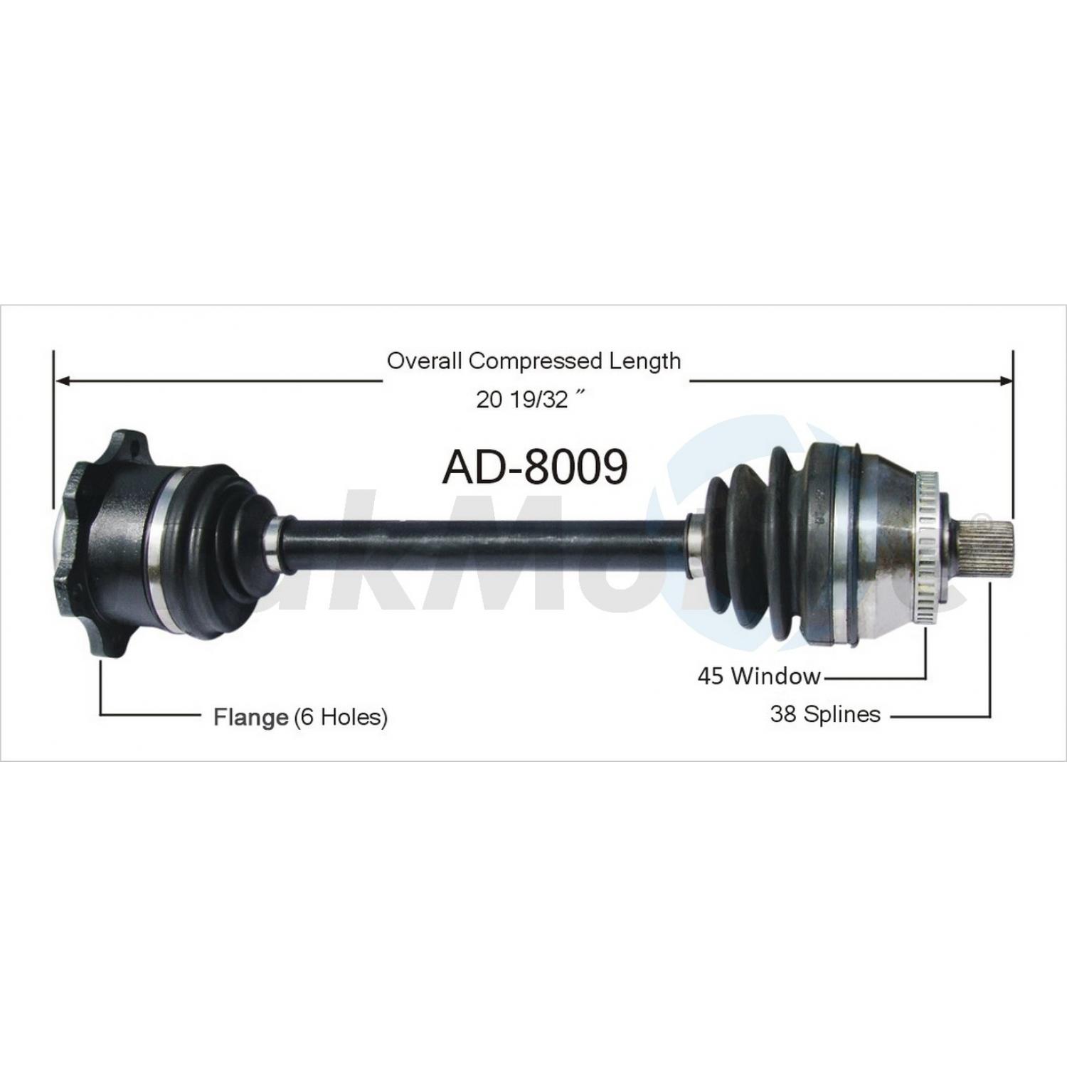 TrakMotive AD8009 CV Axle Shaft product image 1 of 3