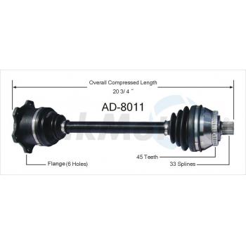 2001 Audi A4 CV Axle Shaft Front Left TrakMotive AD8011 image 1 of 3