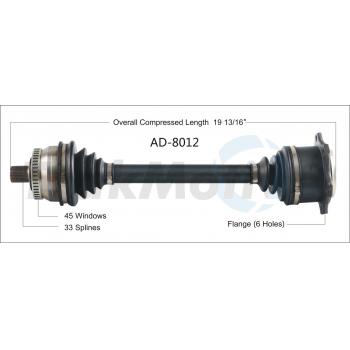 2001 Audi A4 CV Axle Shaft Front Right TrakMotive AD8012 image 1 of 3