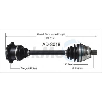 1998 Audi Cabriolet CV Axle Shaft