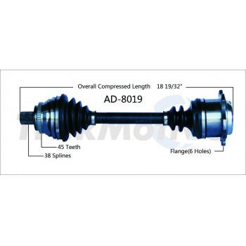 1998 Audi Cabriolet CV Axle Shaft Front Left TrakMotive AD8019 image 1 of 3
