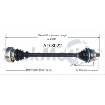 2001 Audi A4 CV Axle Shaft Front Right TrakMotive AD8022 image 1 of 3