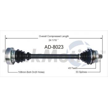 2001 Audi A4 CV Axle Shaft Front Left TrakMotive AD8023 image 1 of 3
