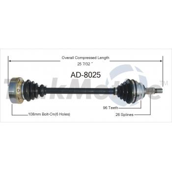 1988 Audi 5000 CV Axle Shaft