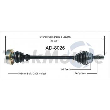 1988 Audi 5000 CV Axle Shaft Front Left TrakMotive AD8026 image 1 of 3