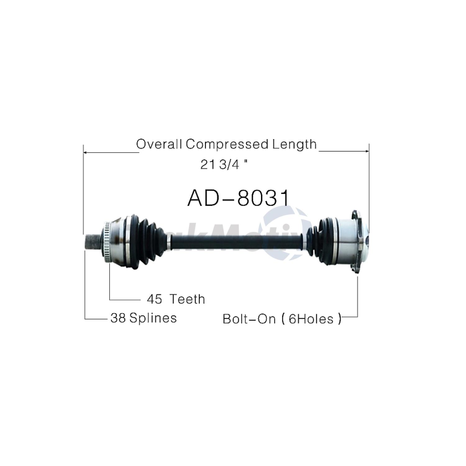 TrakMotive AD8031 - CV Axle Shaft TrakMotive AD8031 CV Axle Shaft product image 1 of 3