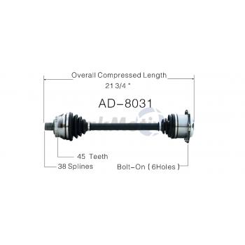 2004 Audi A6 Quattro CV Axle Shaft Front Left TrakMotive AD8031 image 1 of 3