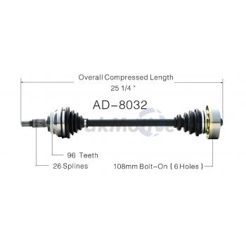 1991 Audi 100 CV Axle Shaft Front Right TrakMotive AD8032 image 1 of 3