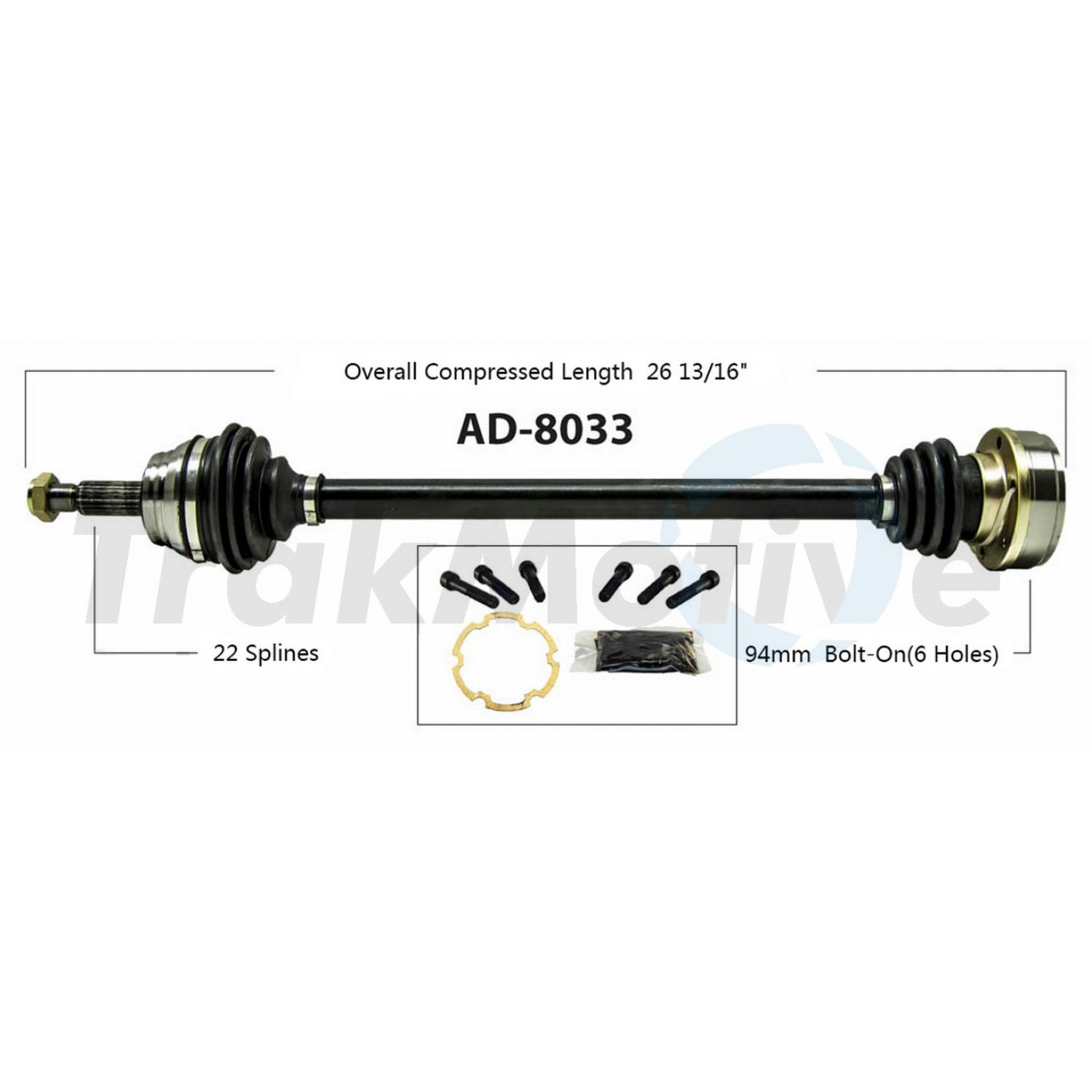 TrakMotive AD8033 - CV Axle Shaft TrakMotive AD8033 CV Axle Shaft product image 1 of 3