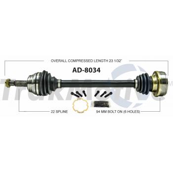 1982 Audi 4000 CV Axle Shaft Front Right TrakMotive AD8034 image 1 of 3