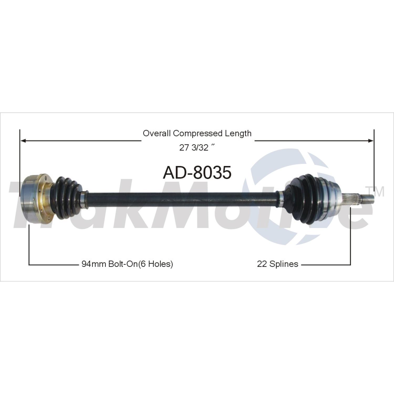 TrakMotive AD8035 - CV Axle Shaft TrakMotive AD8035 CV Axle Shaft product image 1 of 3