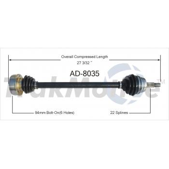 1982 Audi 4000 CV Axle Shaft Front Left TrakMotive AD8035 image 1 of 3
