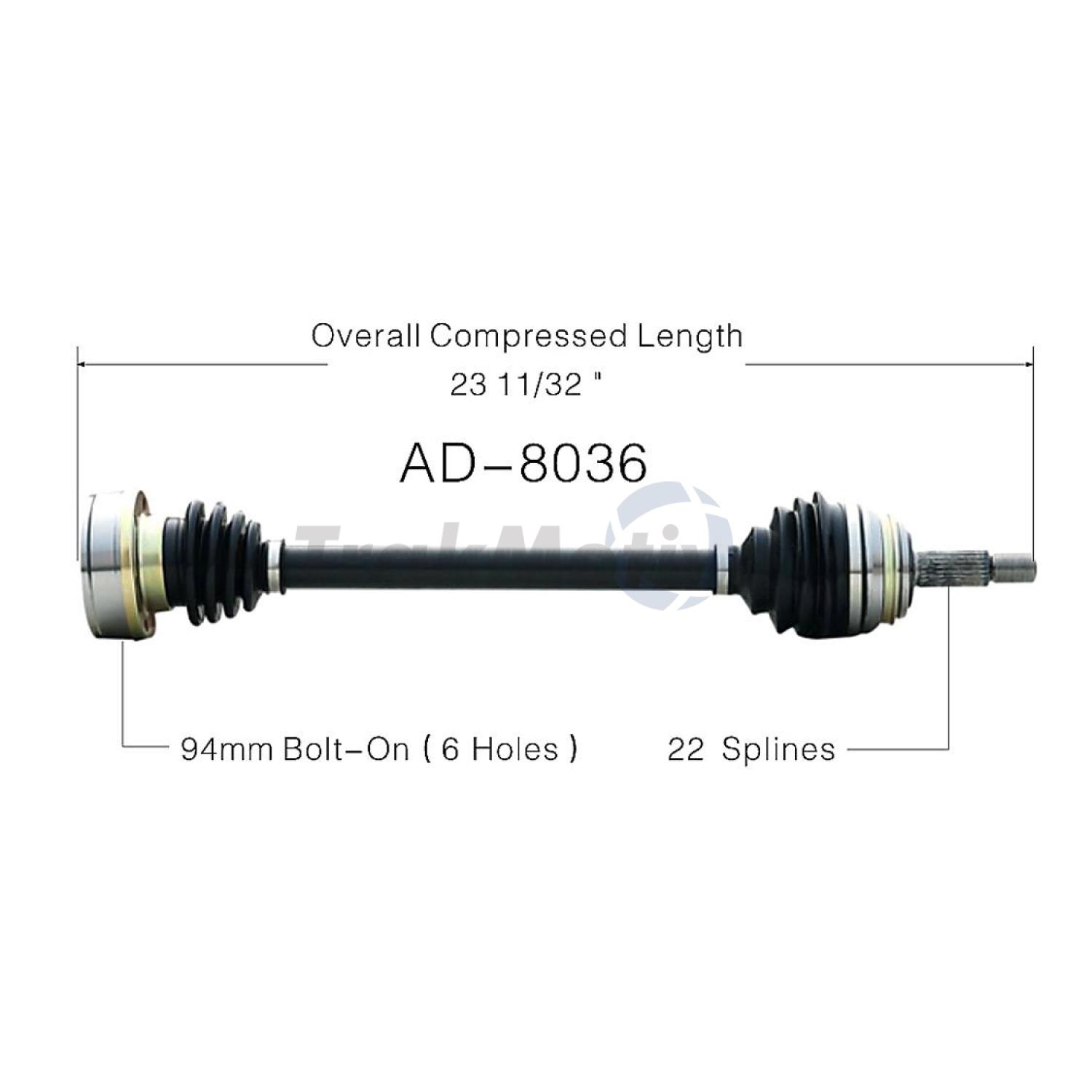 TrakMotive AD8036 CV Axle Shaft product image 1 of 3